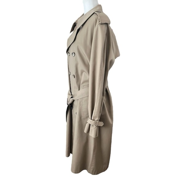 Vintage Nordstrom Mens Size 40R Khaki Tan Classic City Long Belted Trench Unisex - Picture 2 of 14